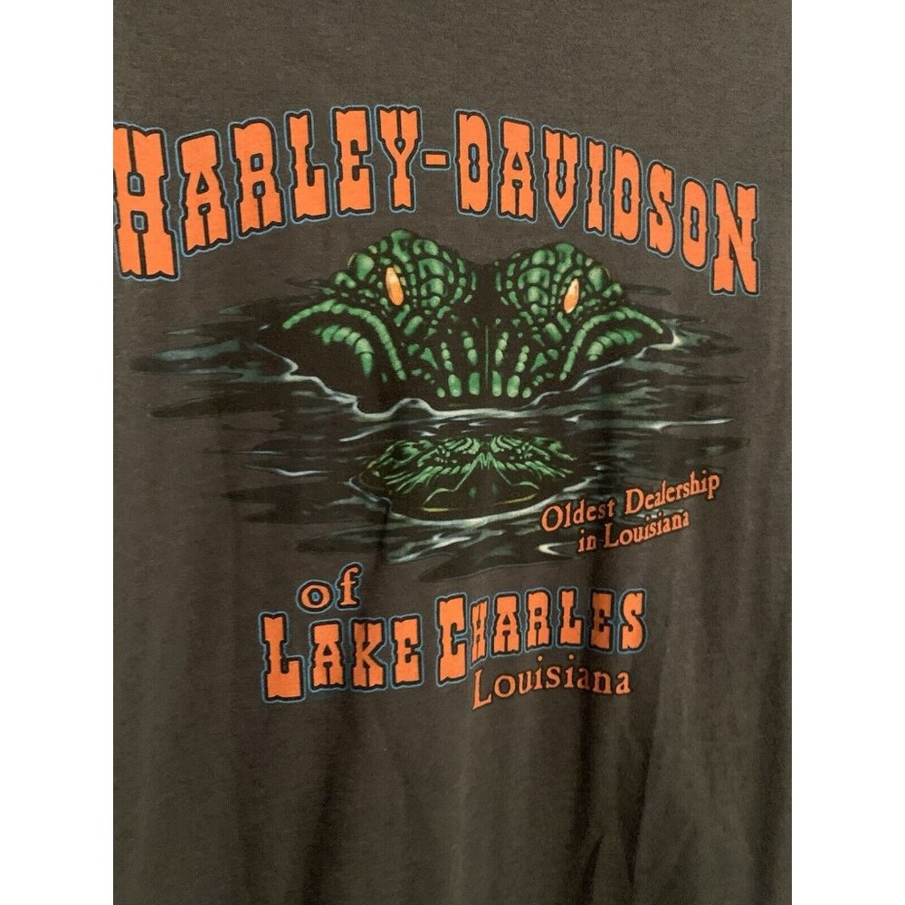 Harley-Davidson Long-Sleeve Shirt XL Lake Charles Louisiana Cotton Men's Jersey